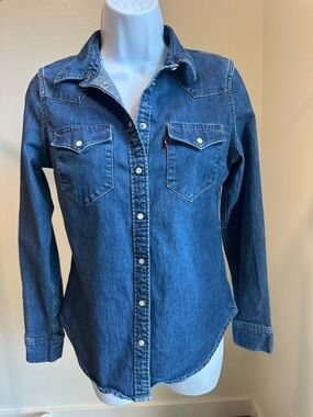 Levi's Dark Blue Denim Button-Down Shirt